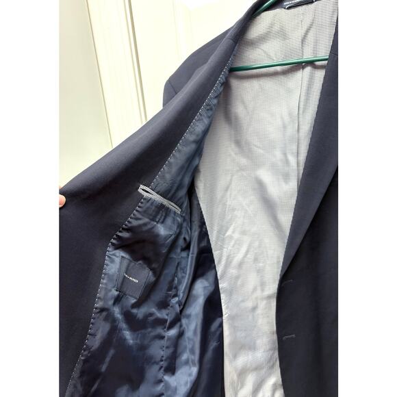 Tommy Hilfiger Wool Blend Sport Coat, Navy Blue Suit Jacket, Men's Size 46L - Picture 2 of 8